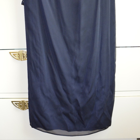 Navy Floor Length Formal Bridesmaid Prom Gown - Picture 4 of 8